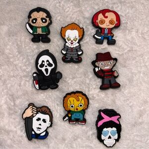 Horror Movie Shoe Charms 8pc Croc Jibbitz